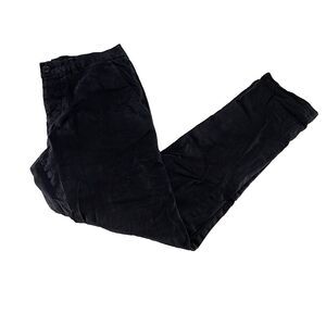 Allsaints Park Chino Pants Men's Thirty Black Button-Fly Tapered Flat Front Logo